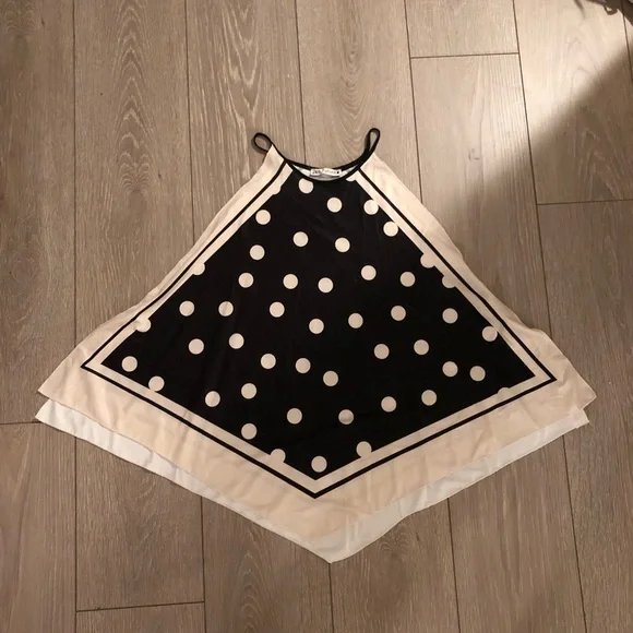 ZARA Satin Bandanna Style Polka Dot Cami - Picture 3 of 5